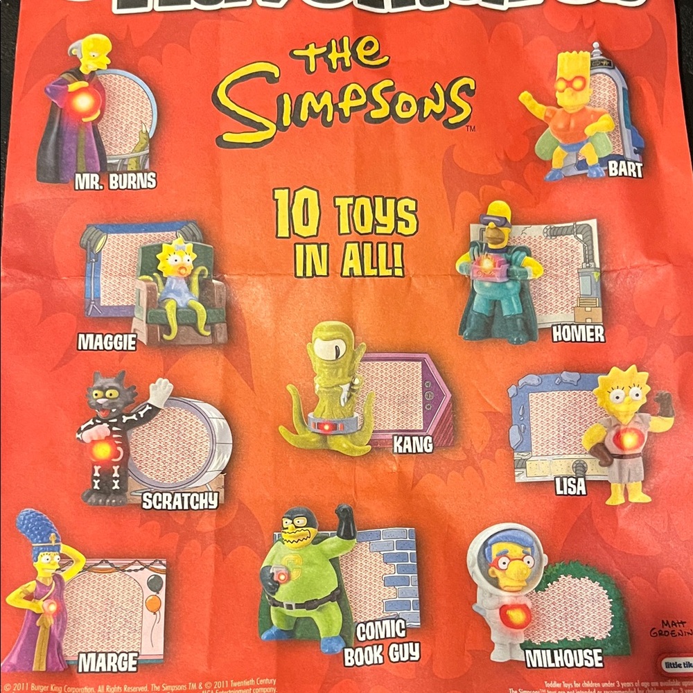 Simpsons Toy Figures - Yellow, Green, Blue